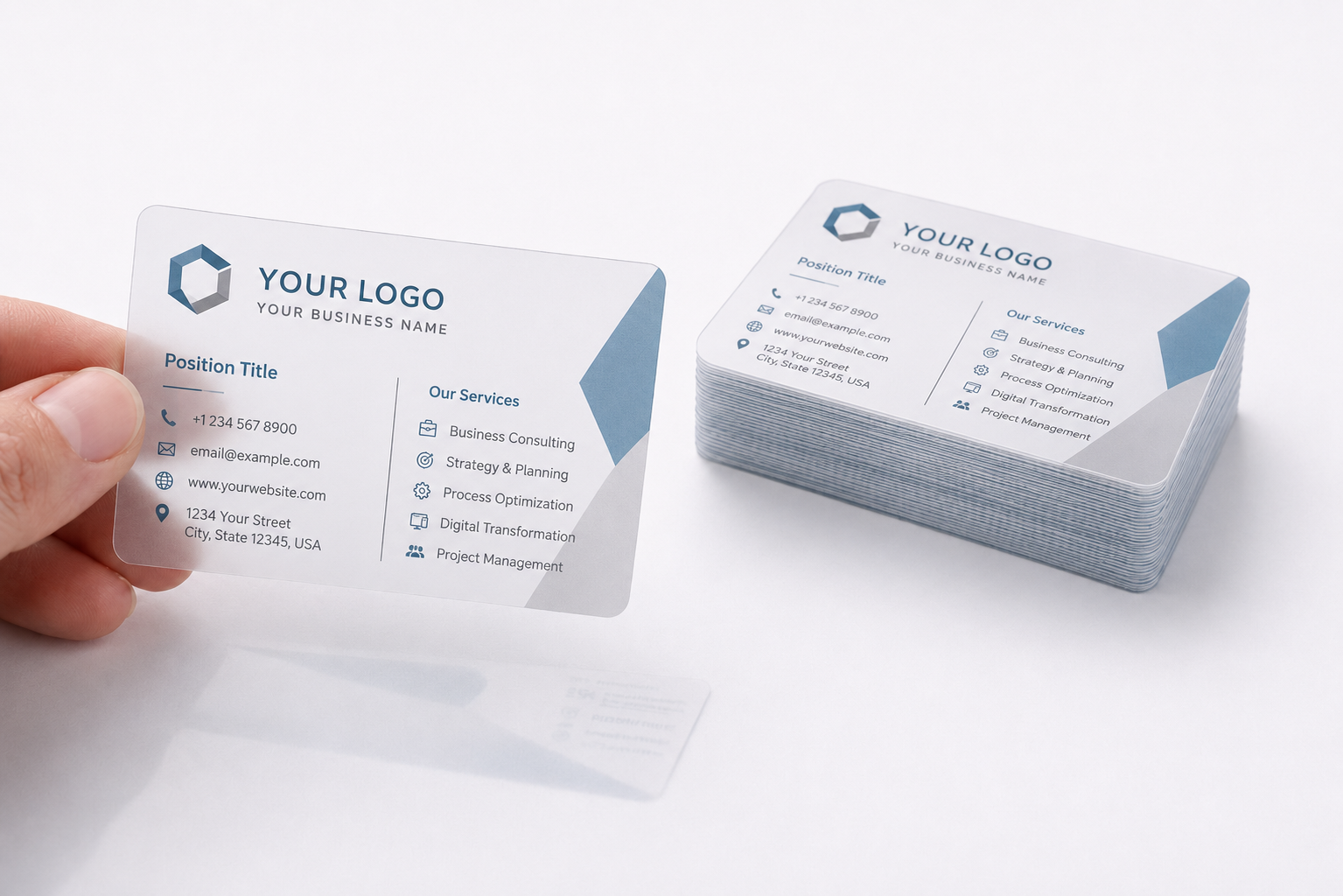 Clear Frosted Plastic Cards