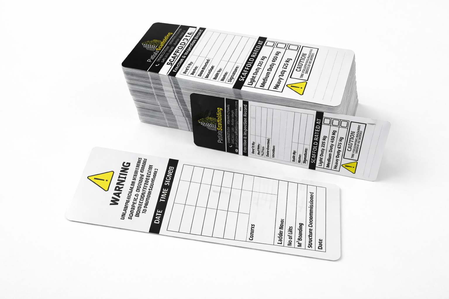 Plastic Scaffolding Tags 500 Micron